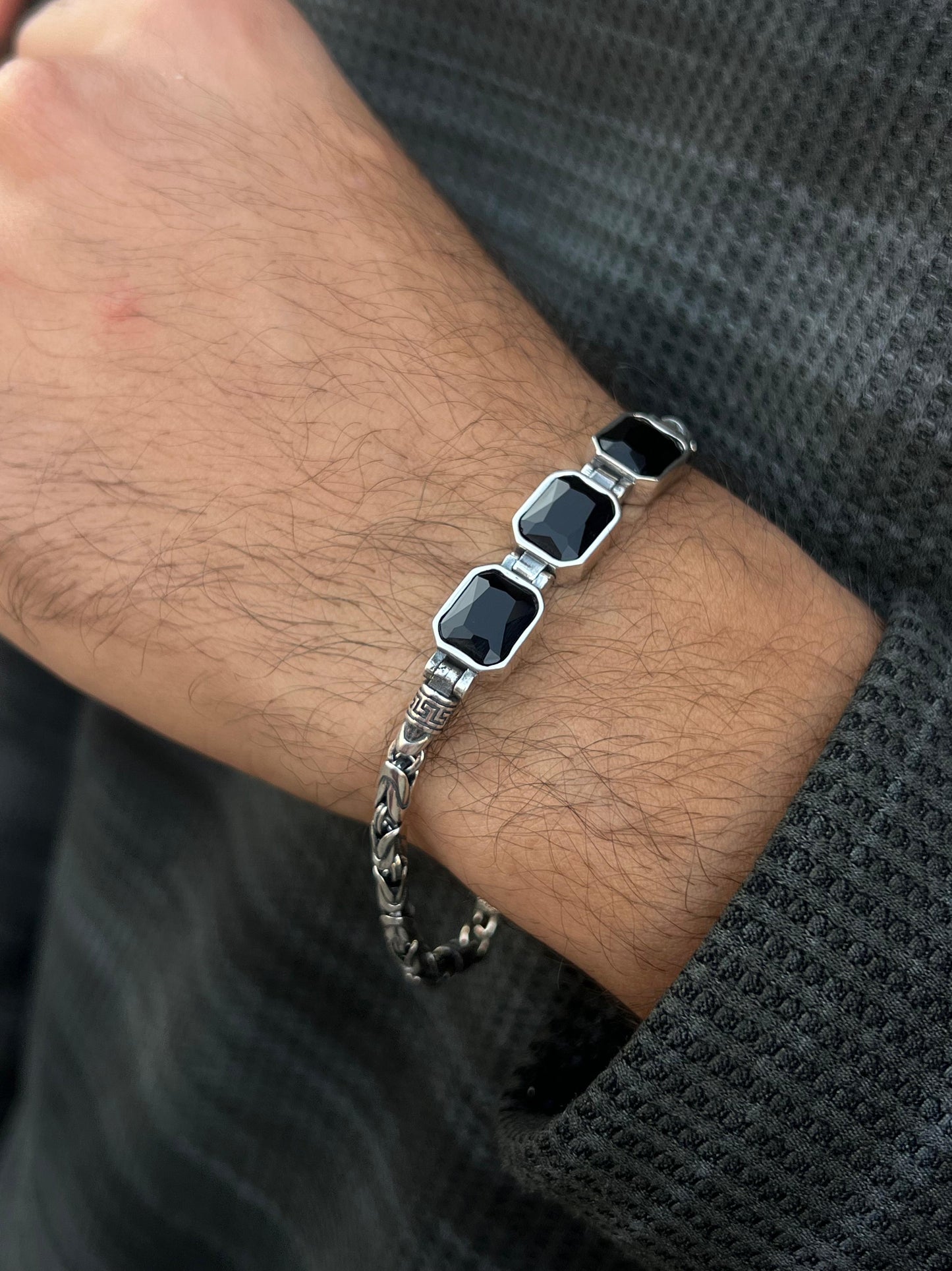 Trio King bracelet for men-Pure925s (21cm)