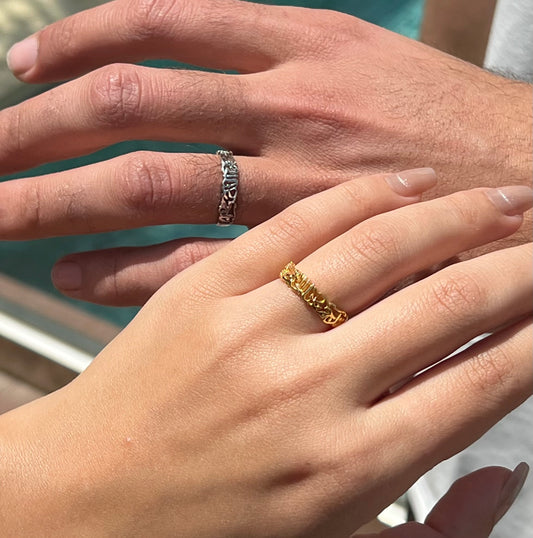 Couple Band Ring - 925Silver
 (لقد جمعنا الحب فمن يفرقنا)💞