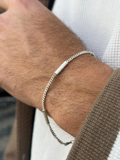 Classic Ribbed Bar Grommet-S925 Sterling Silver