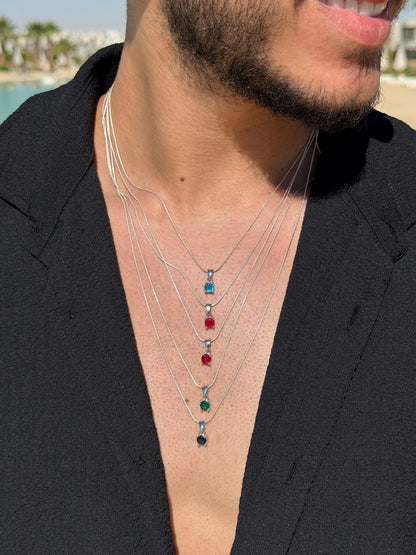 Zirconia Necklace Sterling Silver 925s
