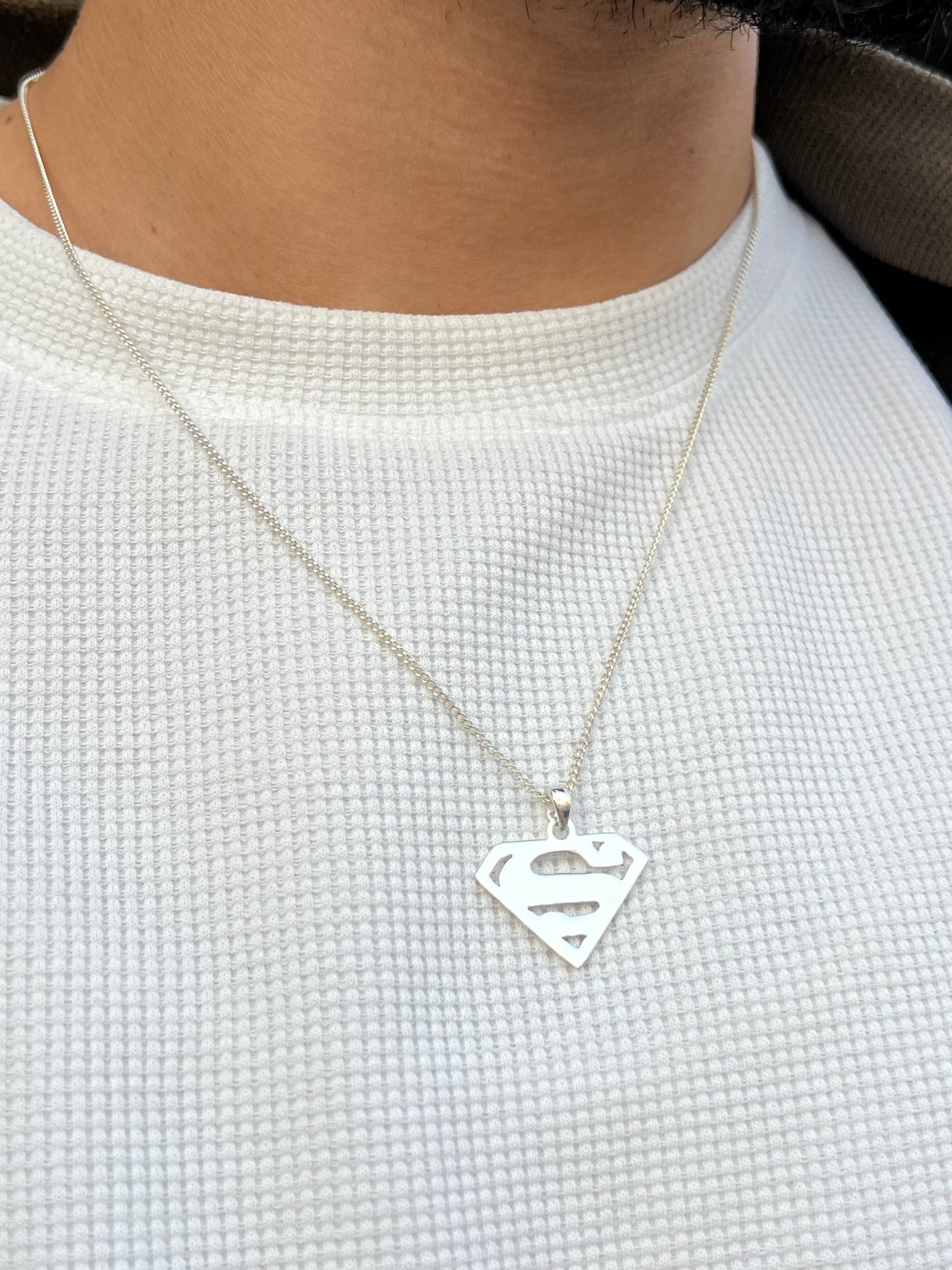 SuperMan Necklace for Men's Sterling Silver 925s