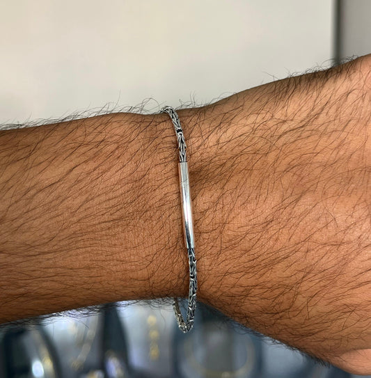 Blank King Bracelet for Men's Sterling Silver 925s-