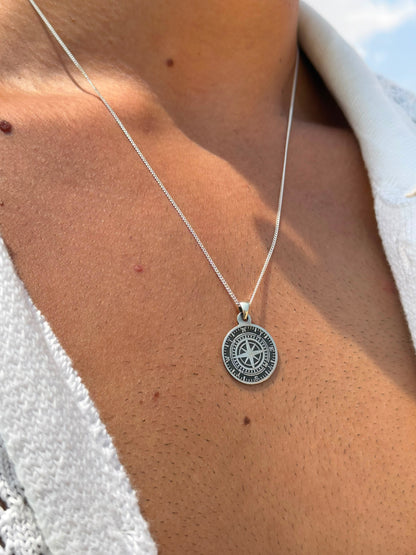 Compass Necklace Sterling Silver 925s