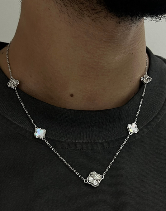Diamond -White Van cleef Necklace for Men's Sterling Silver 925s