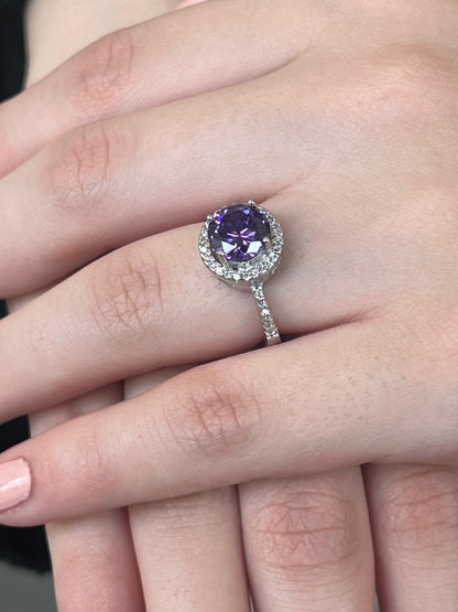 Purple Ring - pure Silver 925s -size:6