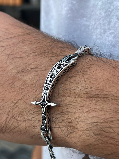 Zulfiqar Sword Bracelet for Men's Sterling Silver 925s-22,5cm