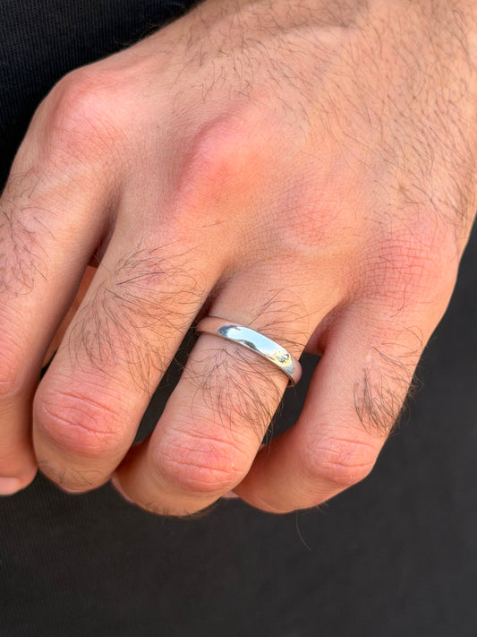 3.5mm Sleek Engagement Ring in Sterling Silver 925s