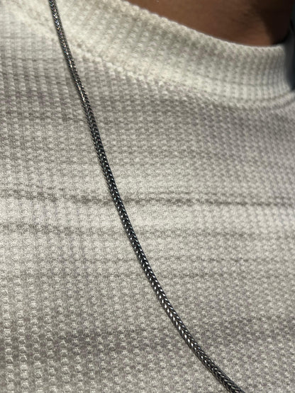 Oxidized Costie Necklace For Men Sterling Silver - 925-(3mm-65cm)