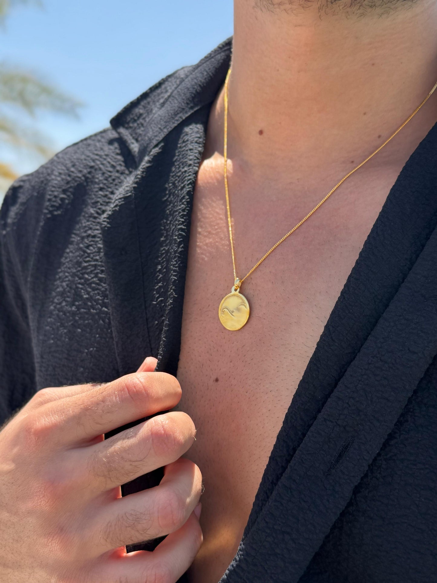Wave Off Necklace in Sterling Silver 925s-Fine Gold Plated