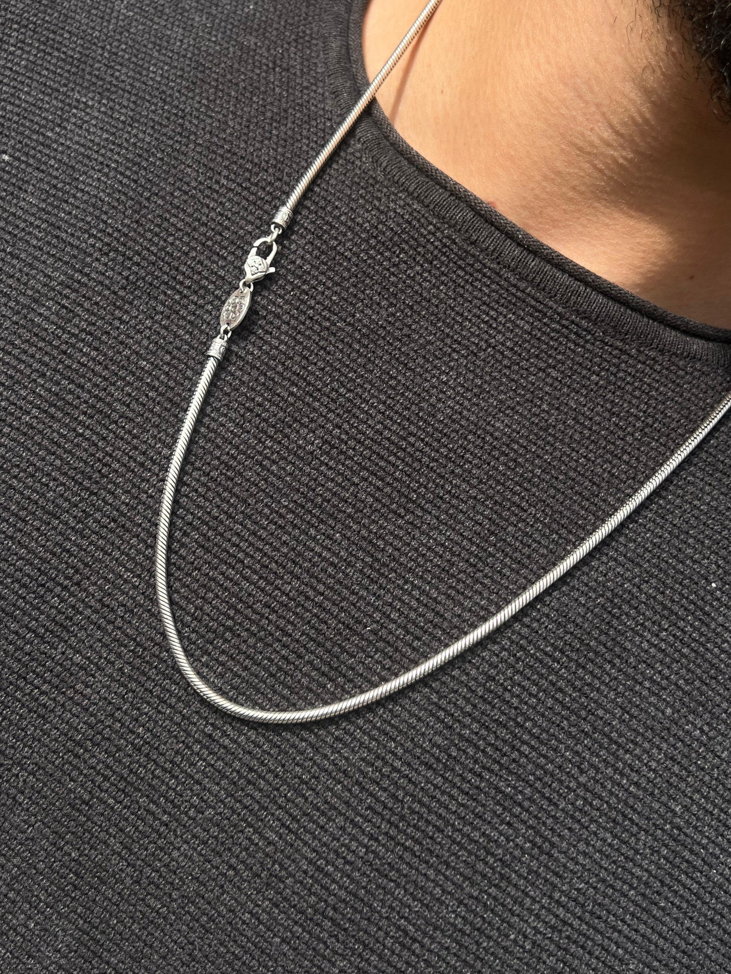 Thick Rattail Necklace For Men Sterling Silver925-64.5cm