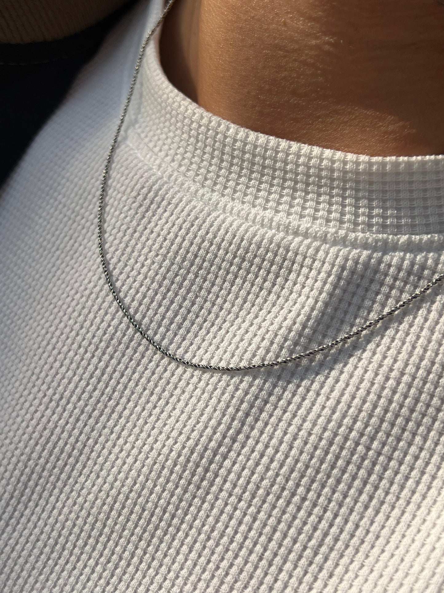 Slim Wire Necklace for Men's Sterling Silver 925s