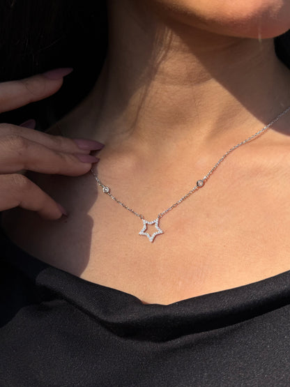 Star pendant Chain in Sterling Silver 925s