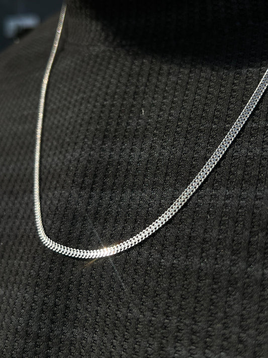 Sleek Dragon bone Necklace for Men's Sterling Silver 925s- (59.5cm-3mm)