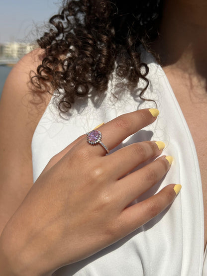 Pink Blush Ring in Sterling Silver -925
