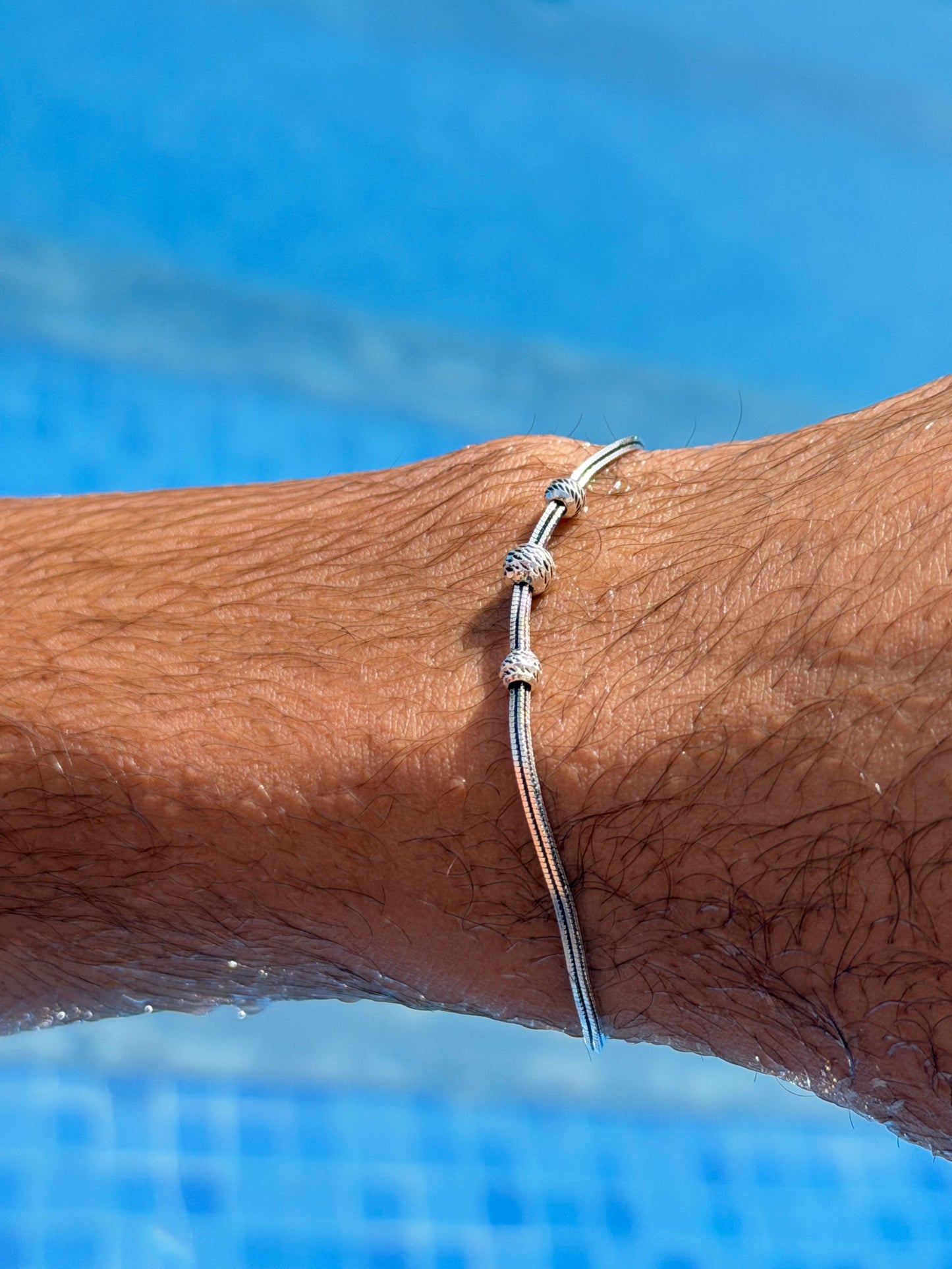 Beads Slider Bracelet Sterling Silver 925s