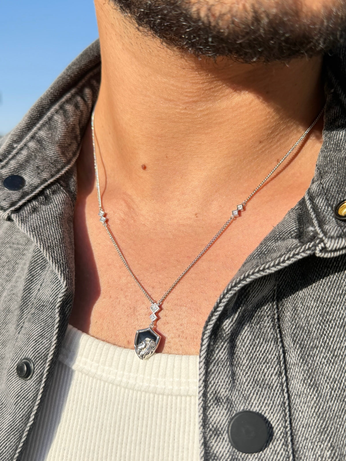 Black Leonis Necklaces for Men's Sterling Silver 925s