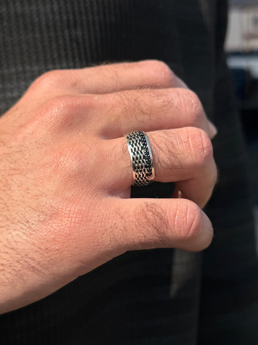 Single Fuse Band Ring -for Men's Sterling Silver 925s