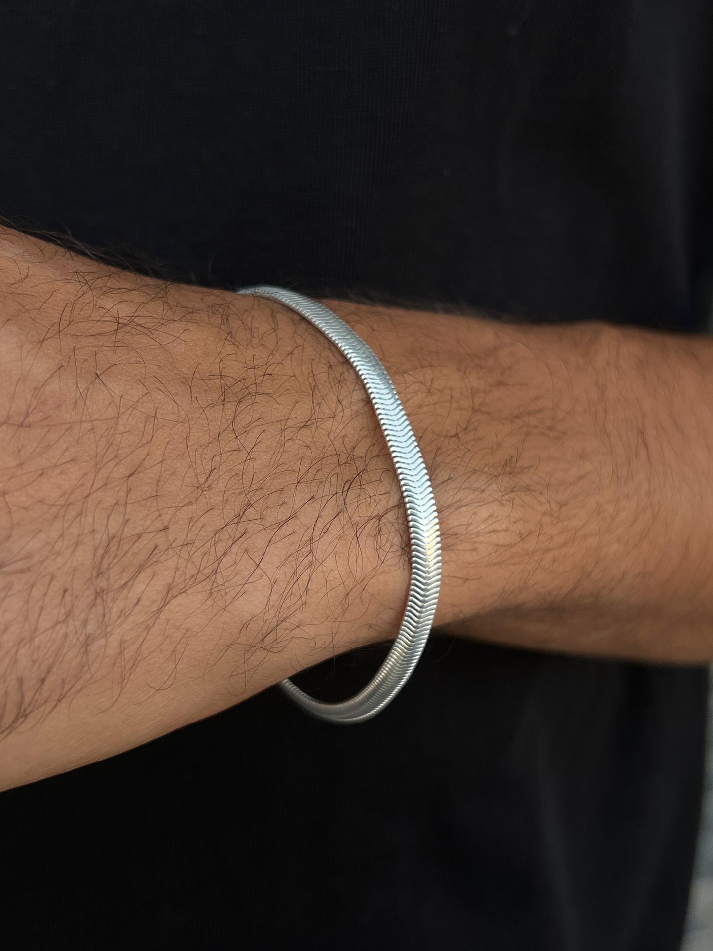 Thick Snake Bracelet Sterling Silver 925s-(21,5cm-7mm)