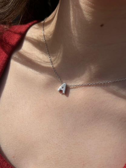 Letters pendant Necklace in Sterling Silver 925s