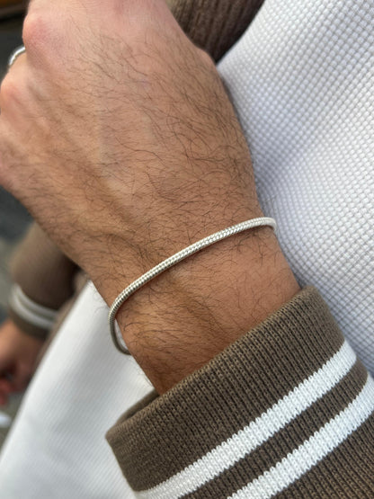 Rattail Bracelet for Men's Sterling Silver 925s (20.5cm-3mm)