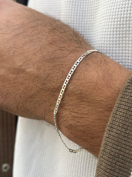 Slim Ain Horus Bracelet for Men's Sterling Silver 925s 20Cm