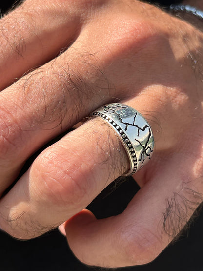 Dots Rock Ring -for Men's Sterling Silver 925s