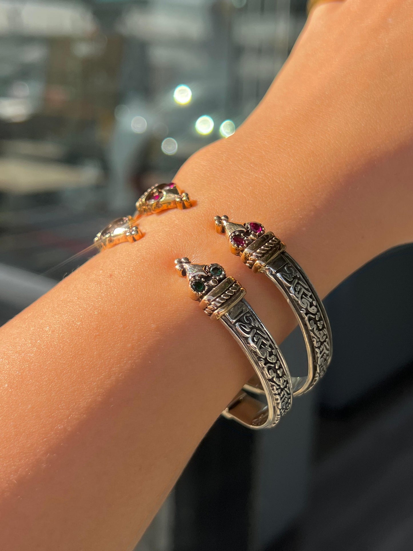 Handcrafted Arabic Cuff Bangle — Sterling Silver