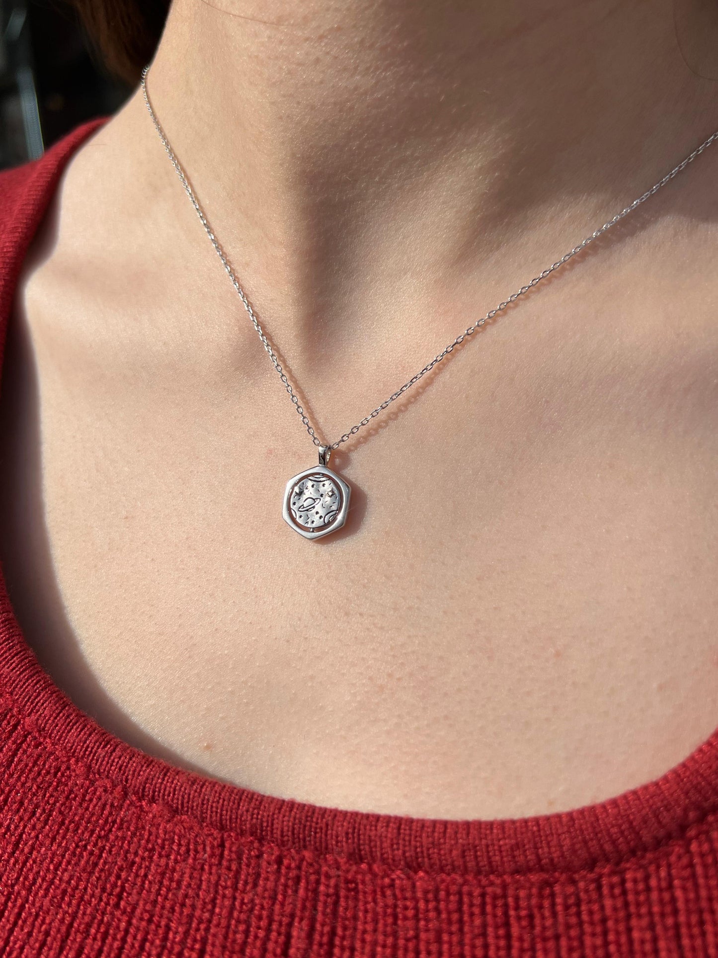 Rotating Necklace in Sterling Silver 925s