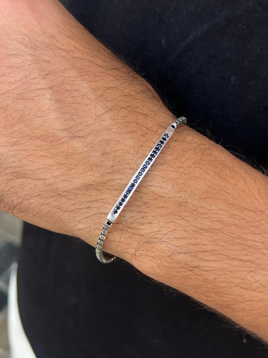 Blue Blanka Bracelet Sterling Silver 925s-(20cm-4mm)