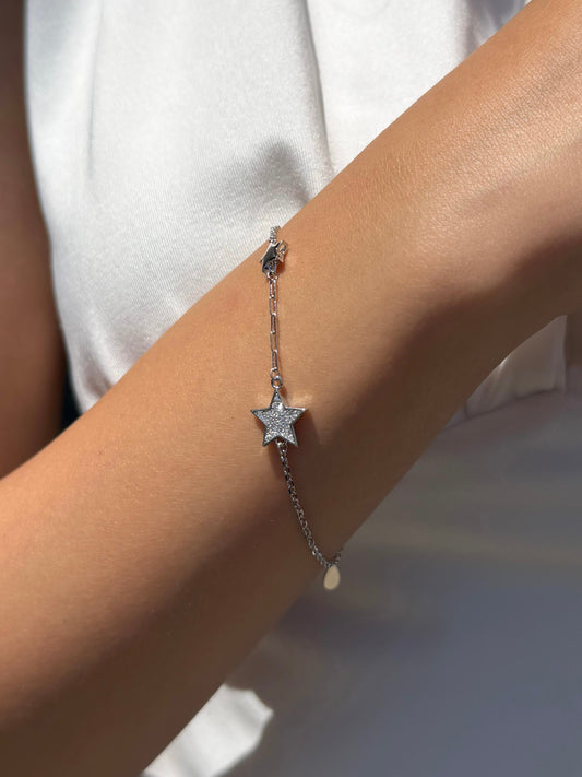 Zirconia Stars Bracelet -in Sterling Silver -925