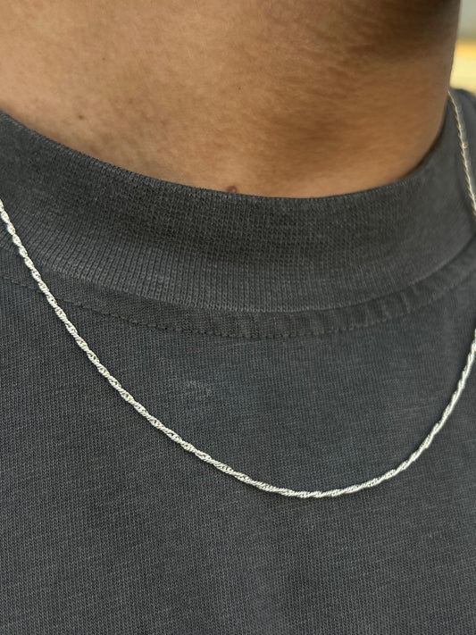 Twisted Sleek Necklace For Men Sterling Silver - 925