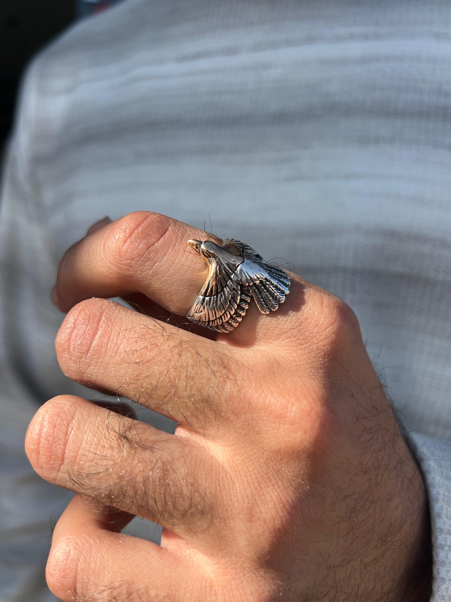 Gold Falcon Ring-Free Size -Sterling Silver 925s