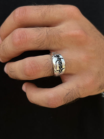 Scar zirconia Ring -for Men's Sterling Silver 925s
