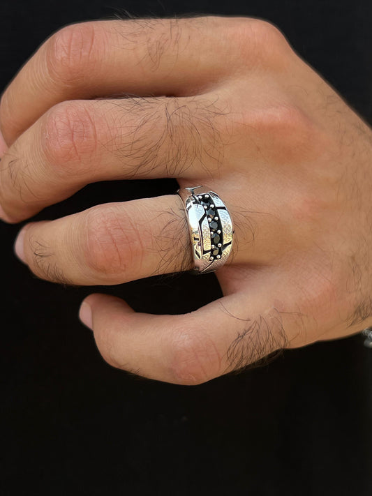 Scar zirconia Ring -for Men's Sterling Silver 925s