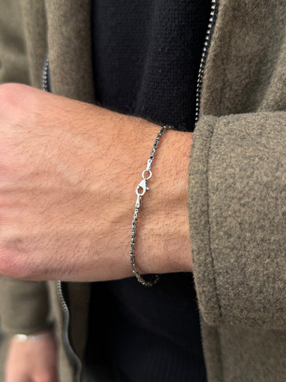 Slim King Bracelet -S925 Sterling Silver 20cm-2mm