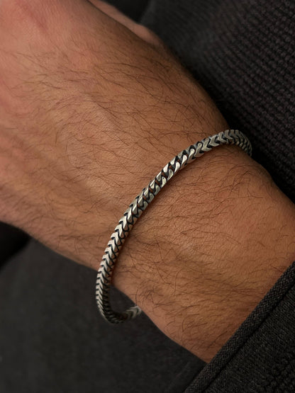 Chevron-Arrow bracelet for men-Pure925s 4mm