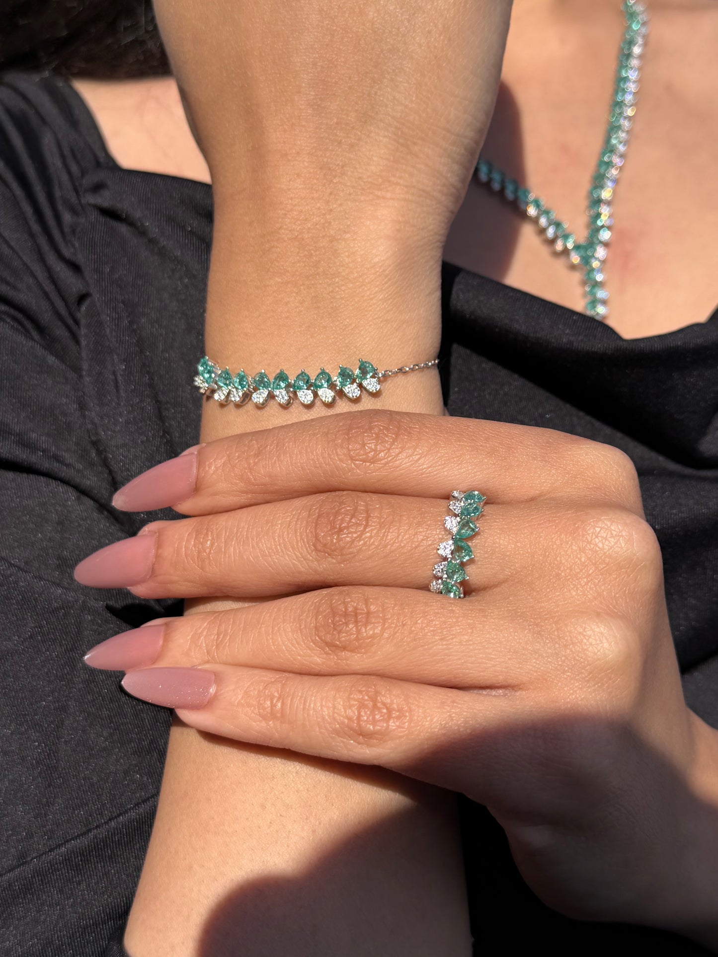 Turquoise Full Set (4-pieces) In Italian Sterling Silver 925