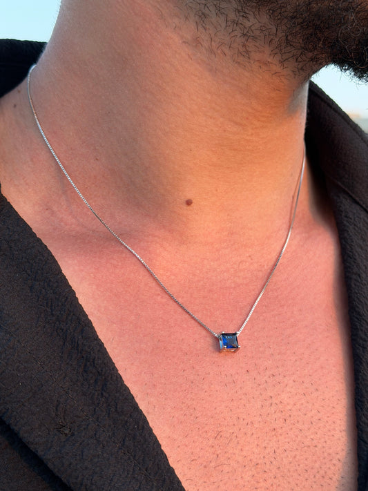 Zenvy Blue Necklace in Sterling Silver 925s