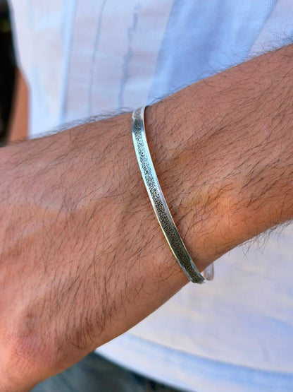 Islamic “آية الكرسي" Bangle S925 Sterling Silver for men-