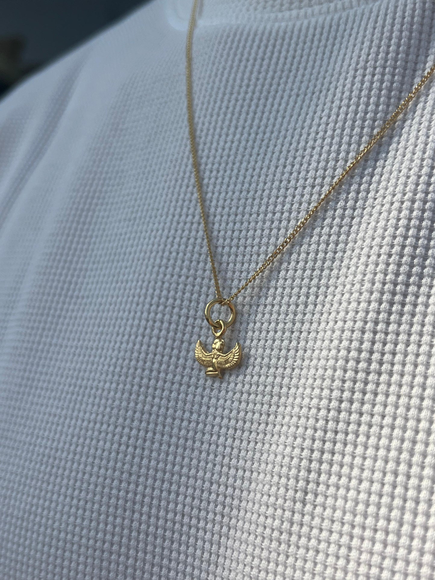 Premium- Horus Necklace in Sterling Silver 925s- Real 21K Gold Plated