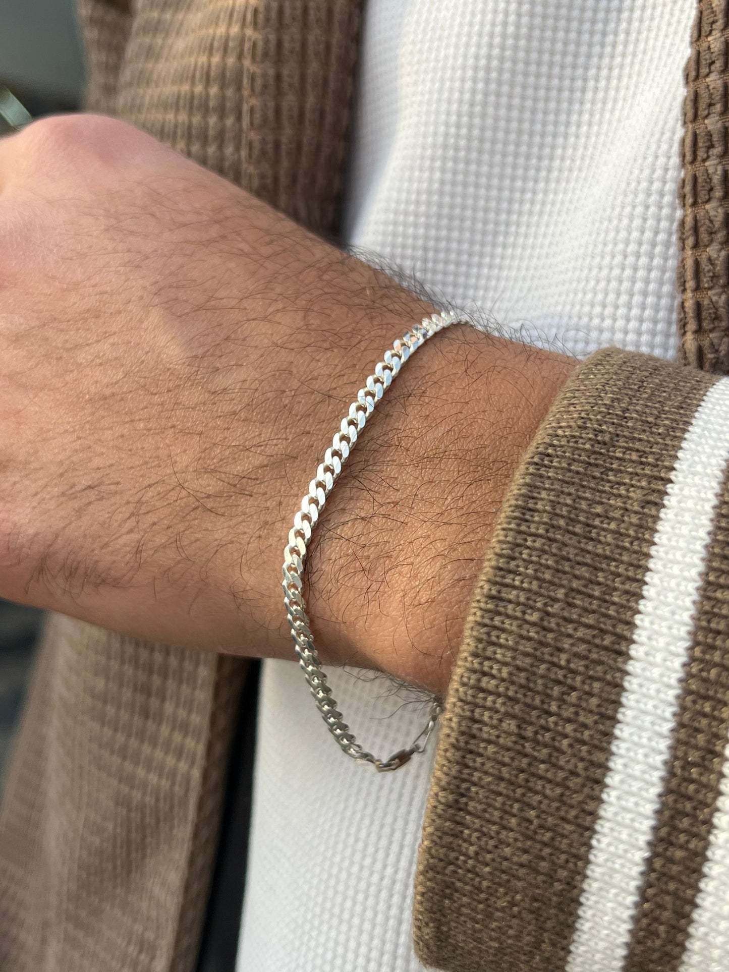 4mm Grommet Vermeil-S925 Sterling Silver Bracelet for men