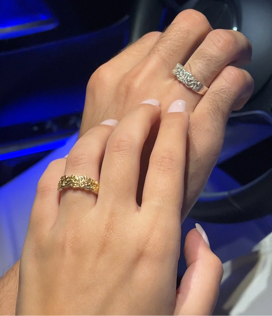 Thick Couple Band Ring - 925Silver-7mm  (لقد جمعنا الحب فمن يفرقنا)