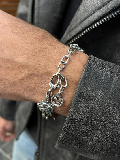 Rare⚠️Gucci Garden Feline Heads bracelet-in Sterling Silver 925s| 17cm+5cm Extension