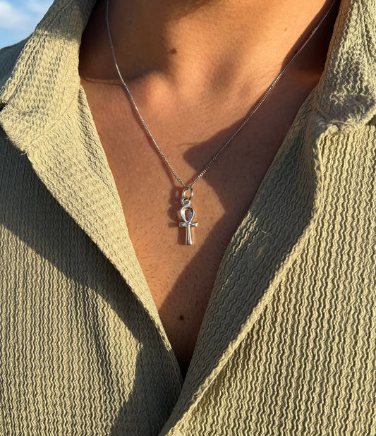 Premium- Ankh Necklace in Sterling Silver 925s- Protective coated plating