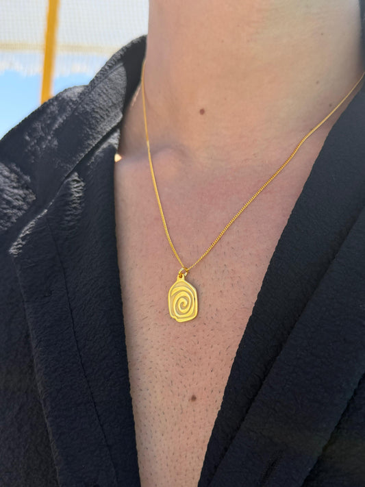 Spiral Cord Necklace Sterling Silver 925s-Fine Gold Plated