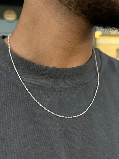 Twisted Sleek Necklace For Men Sterling Silver - 925
