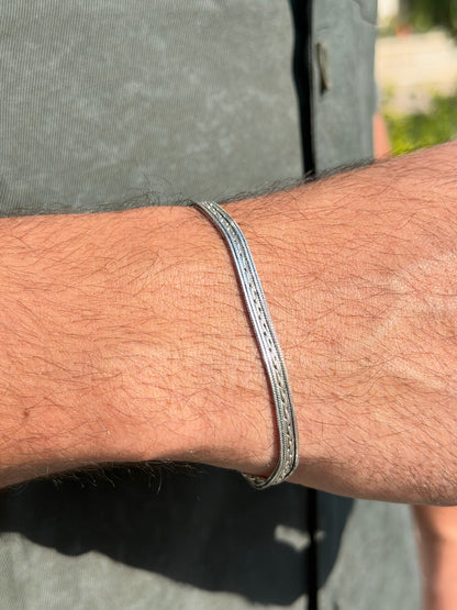 Triple Bracelet for Men's Sterling Silver 925s -4mm-