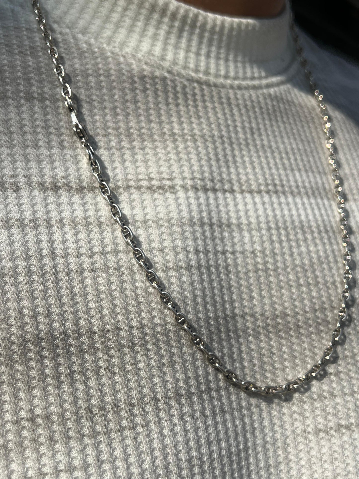 Link Ain Horus Necklace Sterling Silver 925s-4mm,62cm