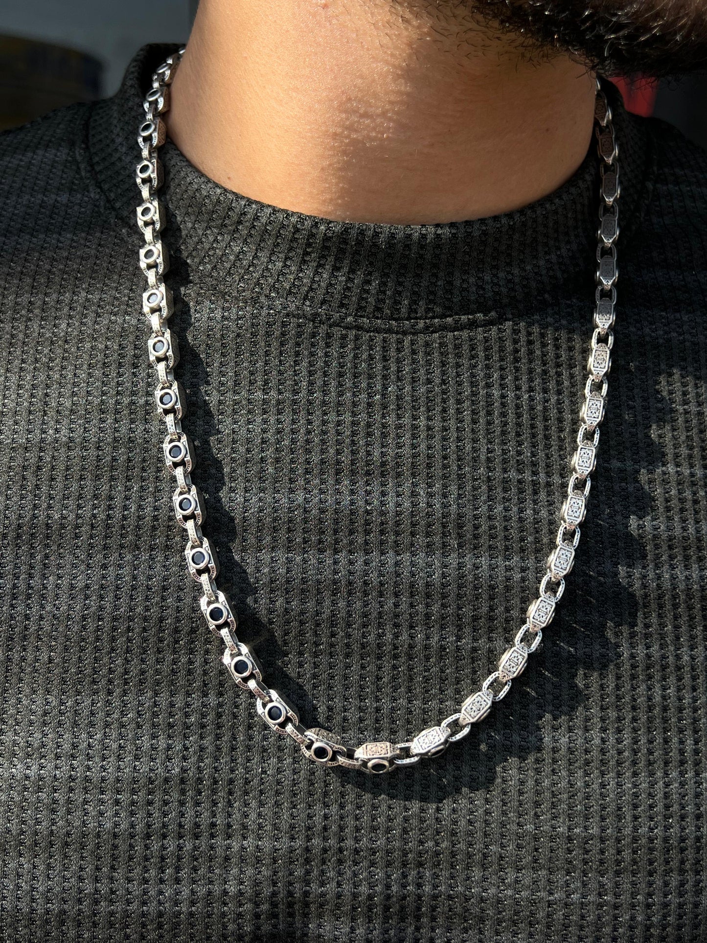Eyes Titanox Chain For Men Sterling Silver925-(64cm-8mm)