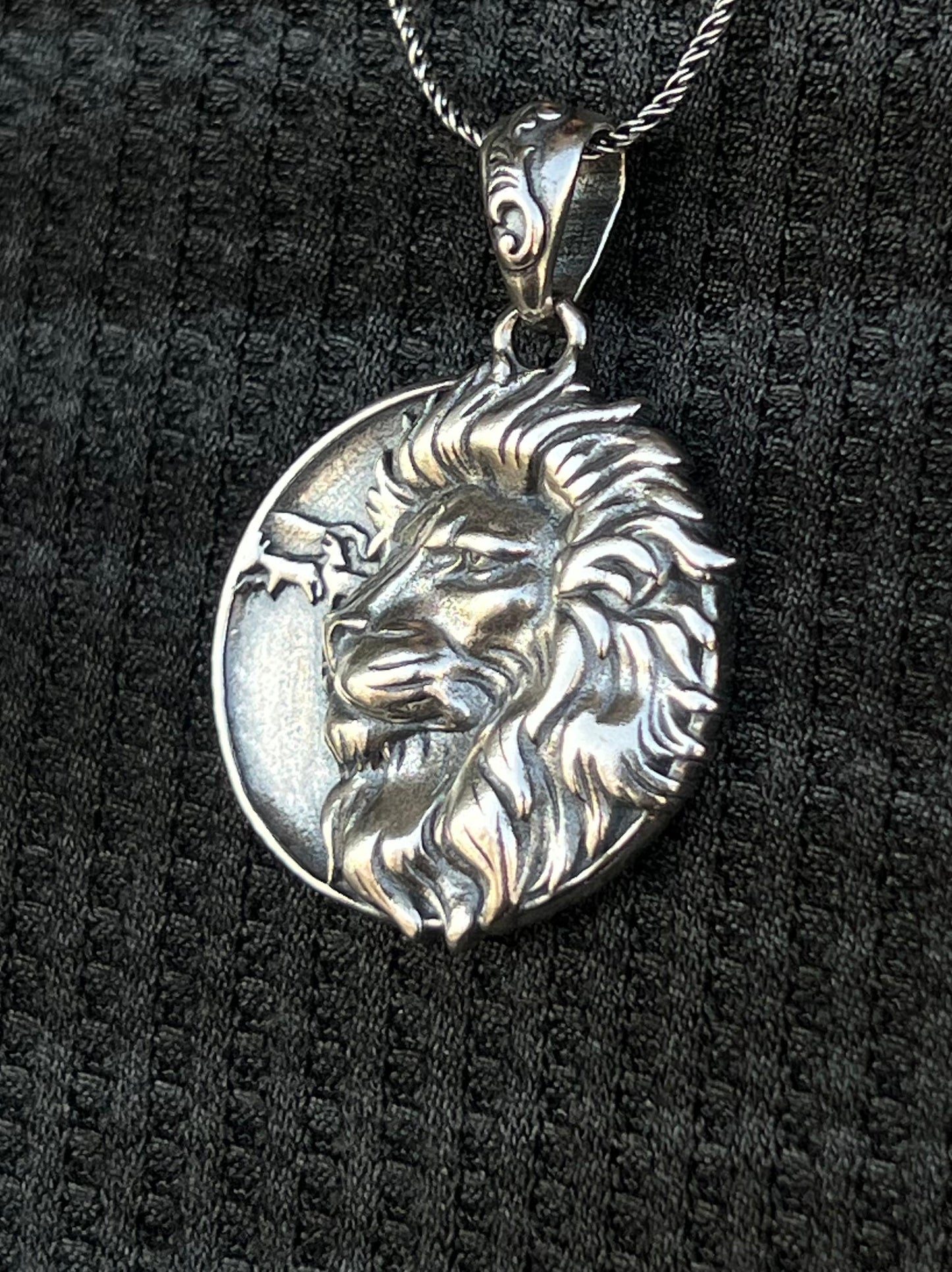 King Lion Pendant – S925 Silver-3.5cm